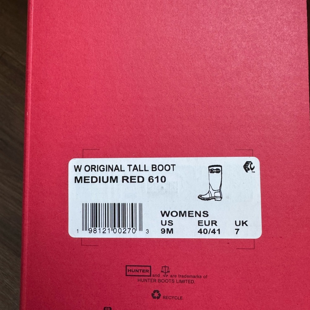 Hunter W Original Tall Boot — Medium Red - Picture 3 of 3
